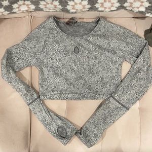 Grey Gym Shark Crop top